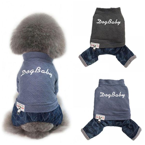 

dog apparel pet dogs coat four legs cotton jacket thick warm comfortable autumn winter sweater baby clothing for