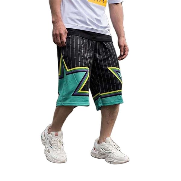 

plus size fashion hiphop shorts men casual sportswear loose baggy harem boardshorts streetwear beachshorts clothing 210806, White;black