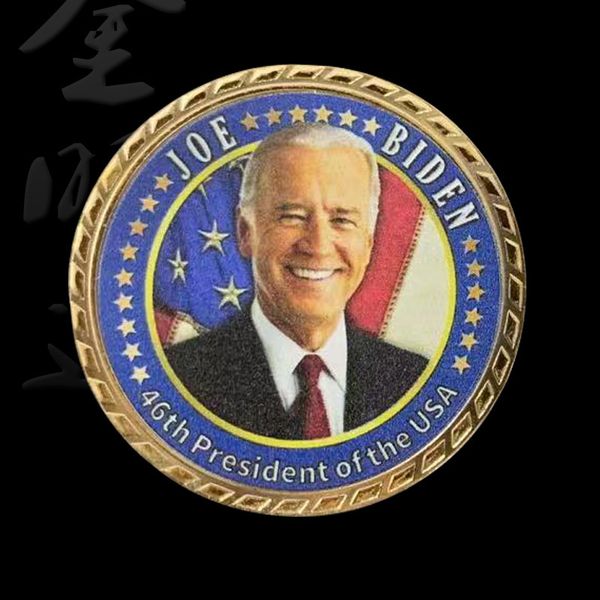 

46th president of the usa biden 2021 commemorative coin gold and silver color spray commemorative coin ing