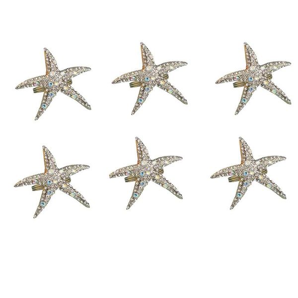 

napkin rings set of 6 with starfish motif for wedding, party, beach, table decoration