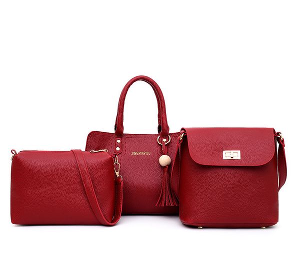 

3 pcs women handbag set 2019 lady pu leather messenger bags ladies casual female shopper tote fashion shoulder bag sac femme