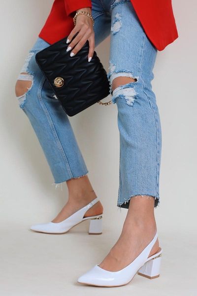 

sandals meri model 5 cm heels metal detailed shoes bey.ru gan, Black