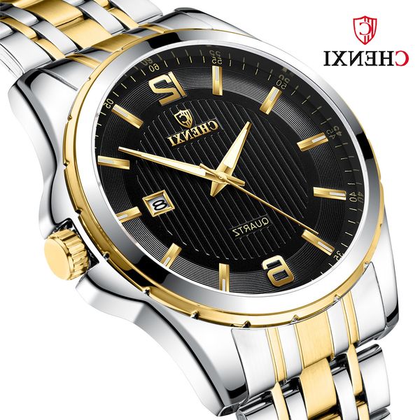 

chenxi business watch 8207 steel belt men's, Slivery;brown