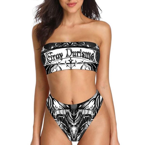 

women's swimwear gothic swimsuit letters print women bikini set bathing suit beachwear push up swimming, White;black