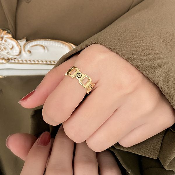 

sensual ring female fashion net red light luxury niche exquisite fashion open index finger ring female, Silver