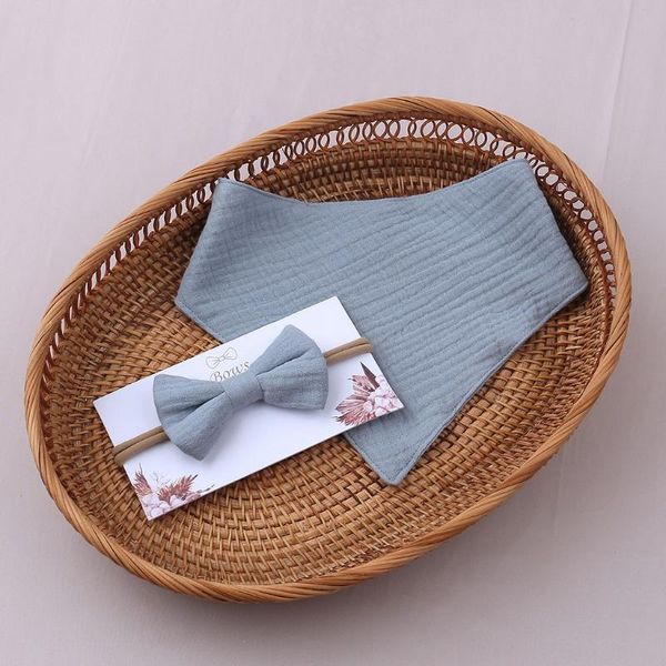 

bibs & burp cloths 2 pcs baby girls elastic bow headband saliva towel set princess bowknot hair band feeding cloth kit