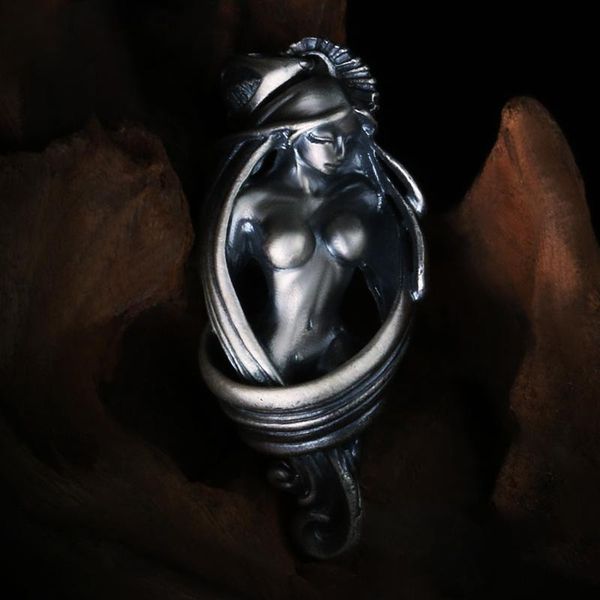 

pendant necklaces [316l stainless steel] retro nude girl trendy temperament necklace lover gift, Silver