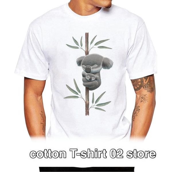 

men's t-shirts teehub fashion sleeping koalas men t-shirt cute koala printed hipster tshirts short sleeve casual summer tee funny, White;black