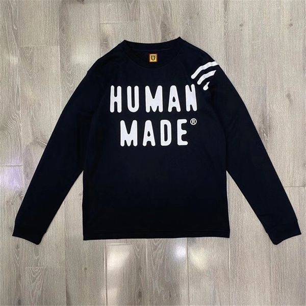

2021 new human made 20ss t shirt men women 1:1 tees long sleeve skateboard t-shirt harajuku 9msc, White;black