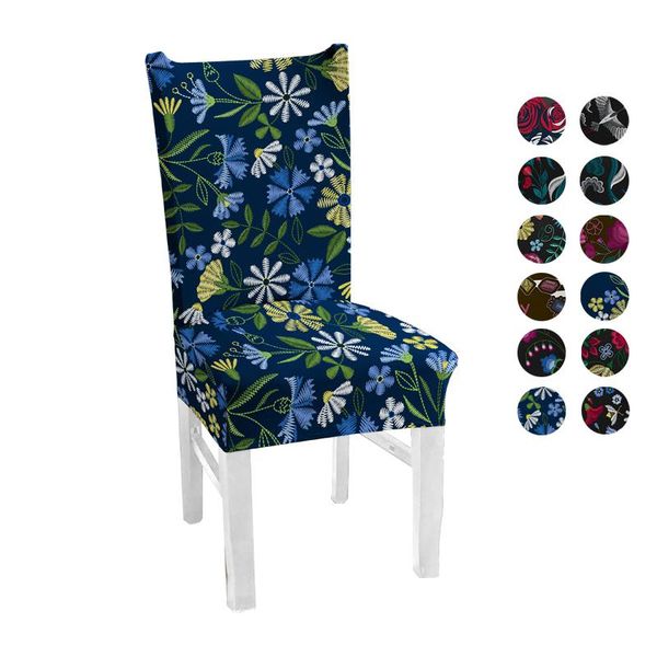

chair covers embroidery printed cover big elastic stretch seat slipcovers bench office for home party dining room