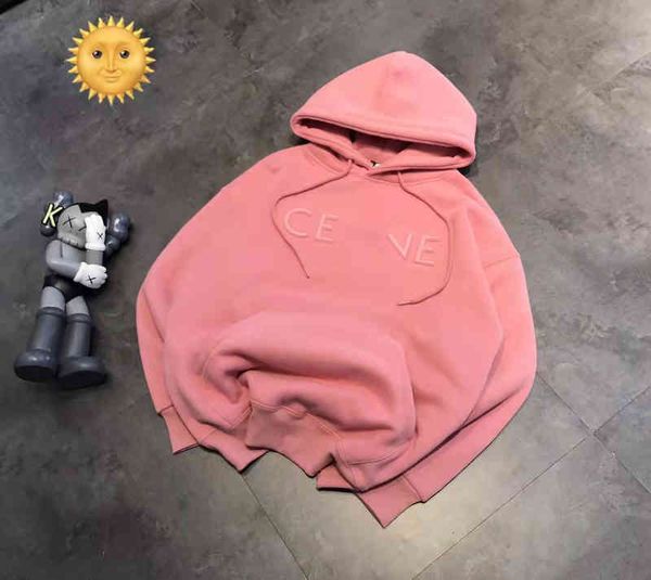 

sweater tide seal plush hooded casual men's and women's loose top, Black