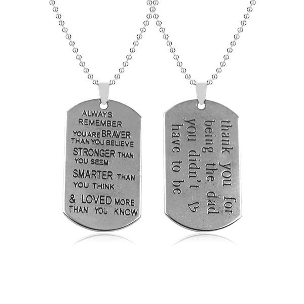 

pendant necklaces thank you for being the dad didn't have to be necklace jewelry gift man woman father's day gifts, Silver