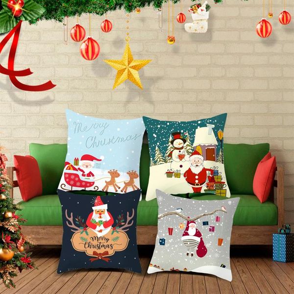 

pillow case merry christmas decorations for home reindeer santa claus cushion cover ornament 2021 xmas gift year