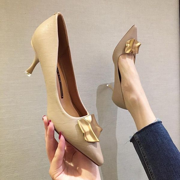 

heel nude shoes pumps 2021 high heels women's, Black