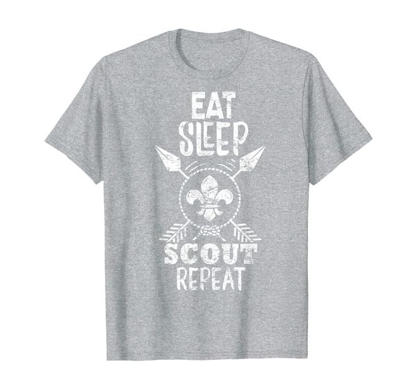 

Vintage Scout Scouting Leader Team Squad Camp Eat Sleep Gift T-Shirt, Mainly pictures