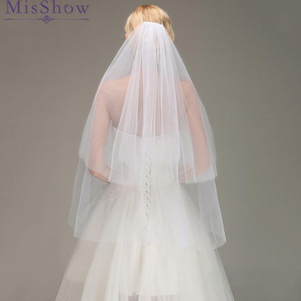 

bridal veils sale white ivory two layer wedding accessories simple short veil with comb 75cm*100cm veu noiva curto, Black