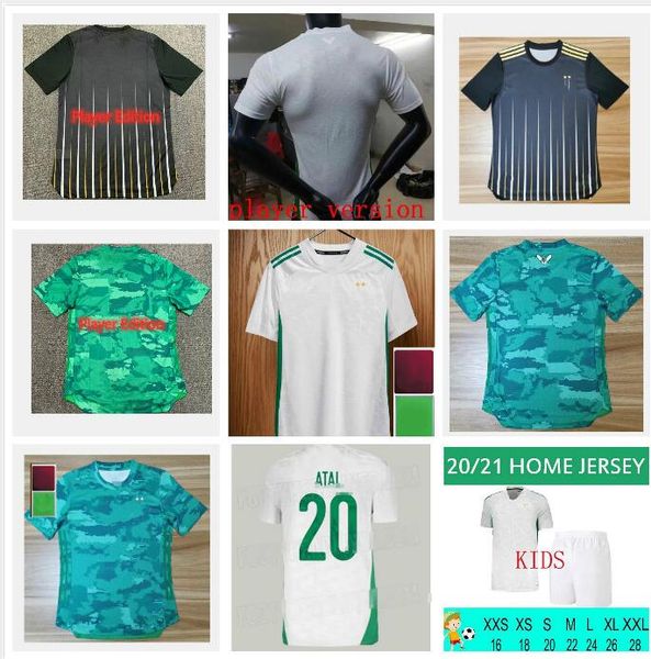 

2020 2021 #7 mahrez soccer jersey fans player maillot 20 21 atal feghouli slimani brahimi home bennacer men kids football shirt, Black;yellow