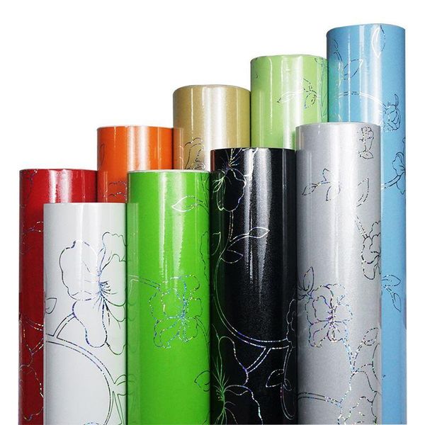 

window stickers pvc waterproof wall self-adhesive laser flower wallpaper furniture renovation cabinet wardrobe refrigerator home decor