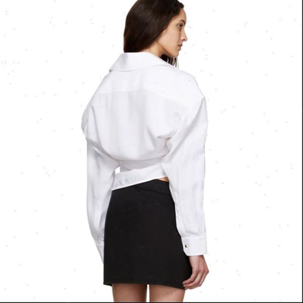 

deat 2021 new summer and autumn white batwing sleeves none buttons turn down collar full sleeves shirt female blouse wn18400l