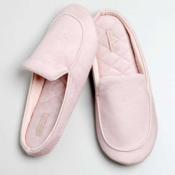 

winter women home slippers for indoor bedroom house soft bottom cotton warm shoes simple silent office flat slippers sh539 210625, Black