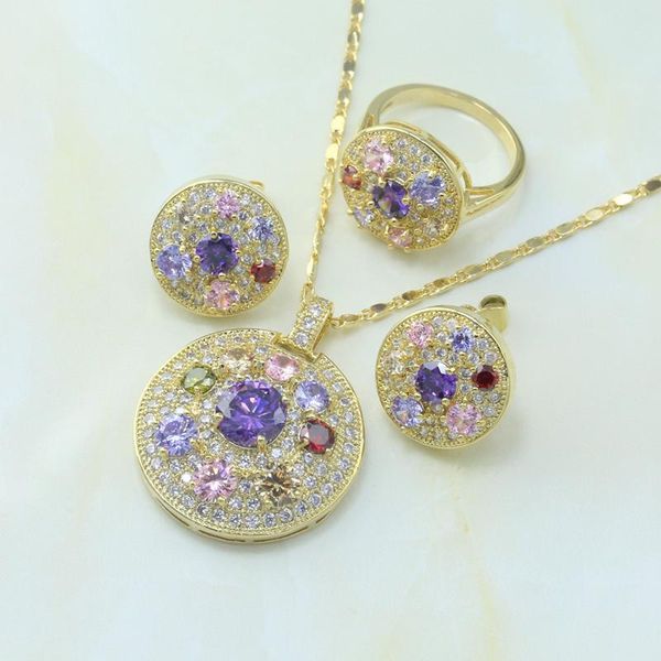 

earrings & necklace otogo transing fashion wedding bridal jewelry sets women round design gold color set necklace/ earrings/rings-s254, Silver