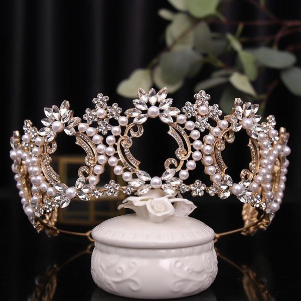 

hair clips & barrettes bridal crown headwear wedding birthday headdress rhinestones retro luxury accessories for female lb, Golden;silver