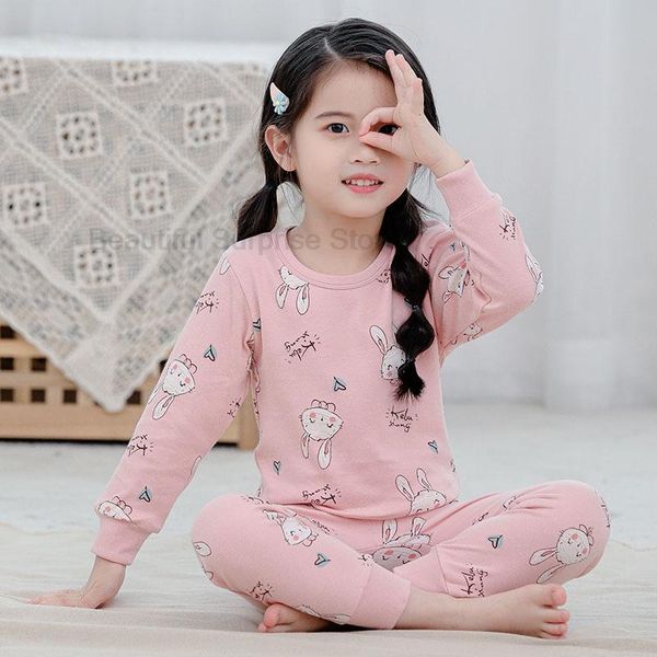 

pajamas autumn winter 2pcs toddler kids long sleeve pink set baby boys girls cartoon outfits sleepwear cotton, Blue;red