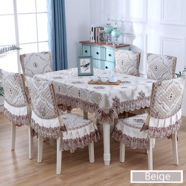 

european style ruffle table cloth dining chair back cushion cover floral pattern tablecloth decorative cover for banquet table