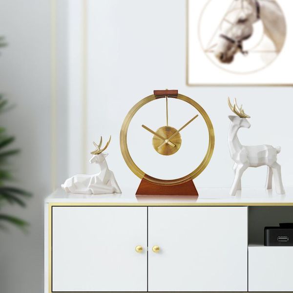 

desk & table clocks decorative luxury mute clock metal nordic electronic lametric time battery masa saati home decor ek50tc