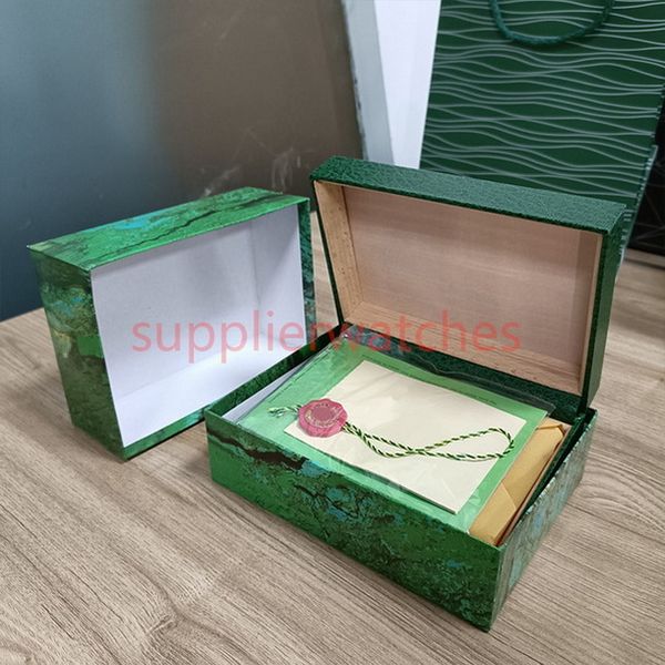 

hjd rolex green cases quality man watch wood box paper bags certificate original boxes for wooden woman watches gift box accessories rolx su, Black;blue