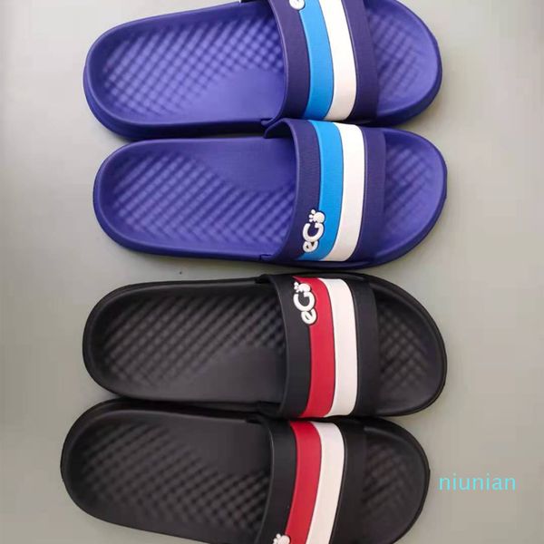 

anti-slip striped couple slippers fashion home in summer, Black
