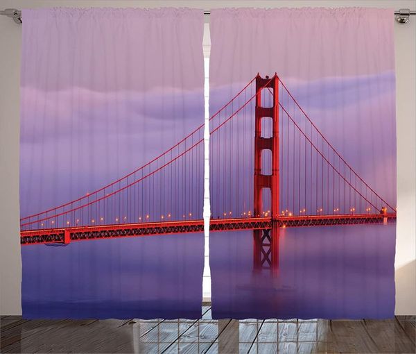 

curtain & drapes united states curtains golden gate bridge with foggy scene cloudscape historic famous attractions window for kids room