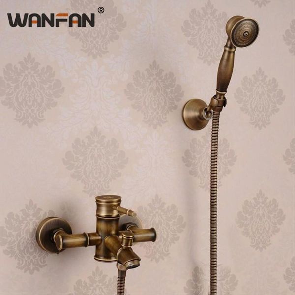 

wall bathroom shower faucet brass set bronze rainfall shower mixer tap antique head antique plumbing water faucet hj-6049
