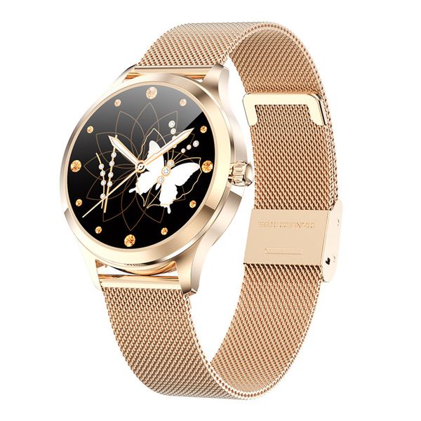 

lw07 smart watch woman blood pressure fitness tracker watch fashion stainless steel ladies bracelet ip68 waterproof 2021