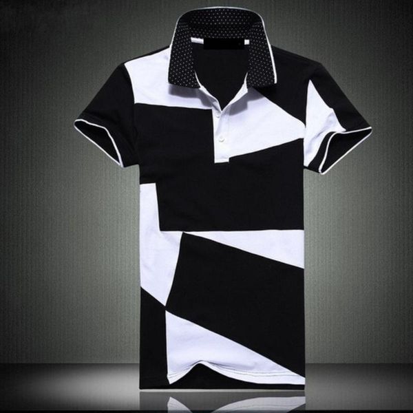 

men's t-shirts plus size male short-sleeve t-shirt cotton patchwork shirt slim clothing tshirt men m-6xl, White;black