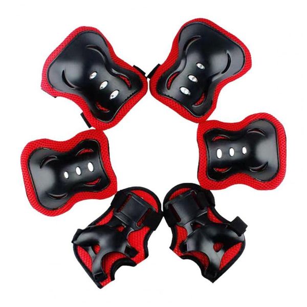 

elbow & knee pads 6pcs/set durable kid protective gear thickened lightweight sponge impact resistant skating for ice, Black;gray