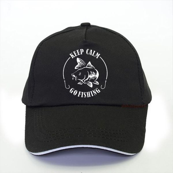 

Keep Calm Go Fishinger Baseball Cap Humor Carp Printing Men Brand Dad Hat High Quality Cotton Summer Outdoor Man Fishing, Blue;gray