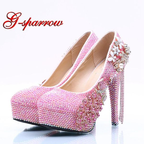 

sweet pink rhinestone birthday party shoes gift sparkling pink ab crystal wedding prom pumps ceremony shoes size 11, Black