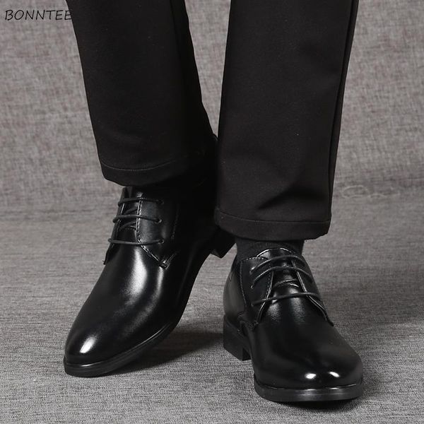 

dress shoes men's 2021 black british style all-match lace-up retro non-slip breathable shoe men simple classic
