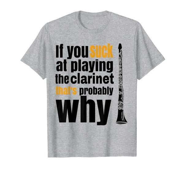 

marching, concert band musician funny clarinet joke t-shirt, White;black