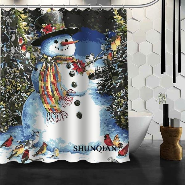 

shower curtains snowman curtain bathroom product personalized custom fabric bath