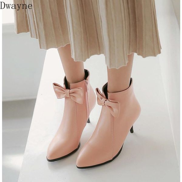 

boots female stiletto pointed 2021 korean version of the bow bare, Black