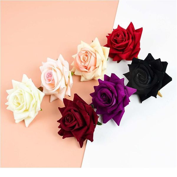 

10pcs flannel silk rose flower head for home party wedding decoration artificial flowers bridal bouquet diy wreath scra jllvkd