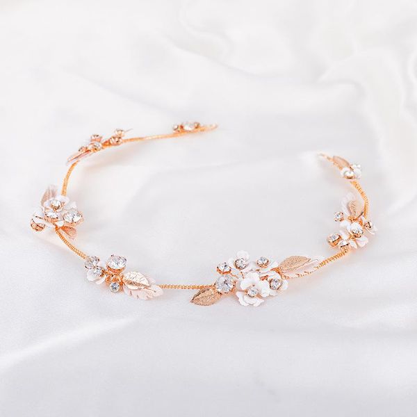 

hair clips & barrettes boho gold leaf headband bridal floral vine handmade rhinestone wedding prom women hairpiece, Golden;silver