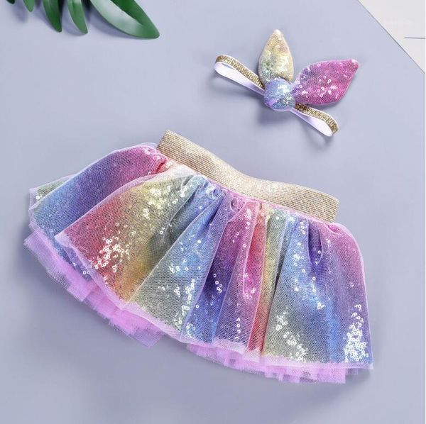 

skirts girls kids princess petticoat sequined skirt pettiskirt bowknot tutu headwear dancewear pography prop costume1, Blue