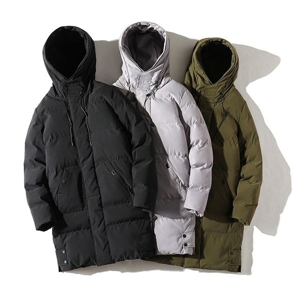 

men's long coat large size 7xl 8xl winter cotton padded jacket oversize husband hood parka outerwear thick warm windbreaker male 211129, Black