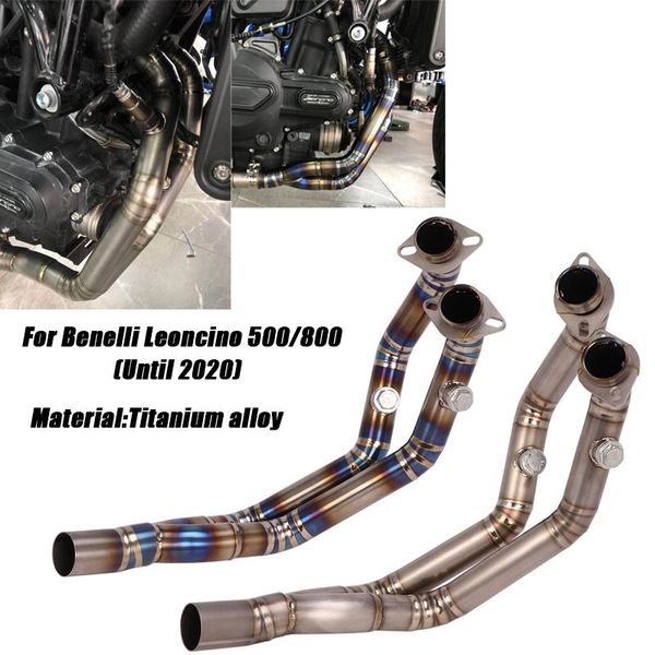 

motorcycle exhaust system for benelli leoncino800/500 front link pipe titanium alloy replace original conneting lossless installation