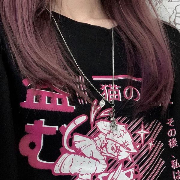 

camisas mujer womens t shirt harajuku kawaii ninja cat cute print punk summer japan cartoon streetwear vintage chic casual, White