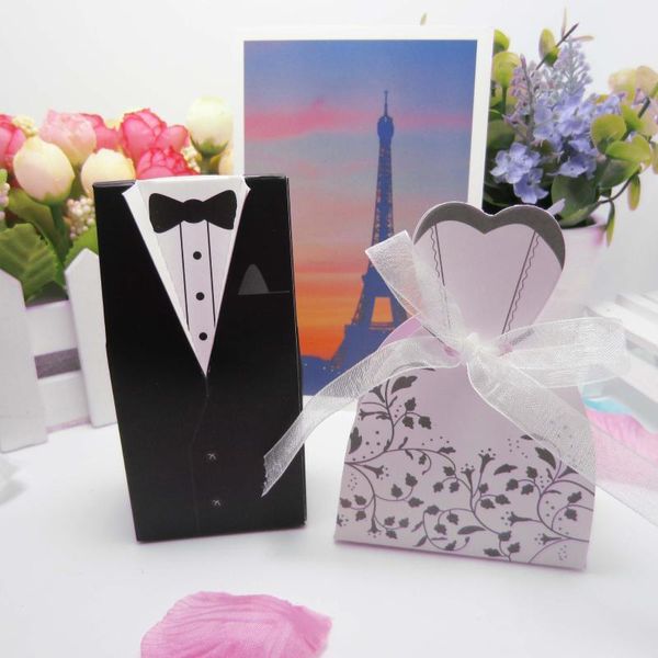 

gift wrap 100set bride groom dress candy box wedding bag anniversary engagement party bags packing decoration