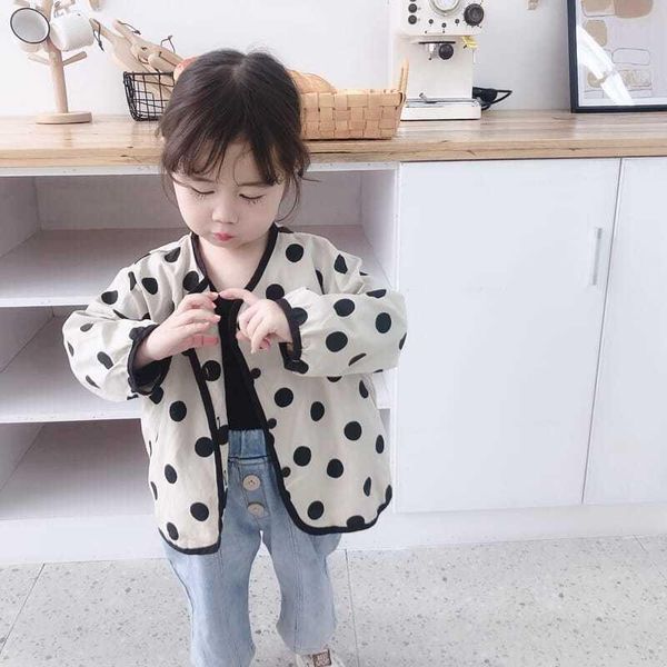 

2021 spring autumn new kids' dot thin jacket windbreaker kids girls trench casual coat outerwear jaqueta clothes, Blue;gray